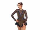 Figure Skating Dress Style A14 Lurex Gold Italian Fabric, Handmade 264