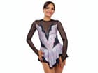 Figure Skating Dress Style A14 Pink/Silver Hologram Italian Fabric, Handmade 265