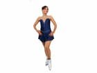 Figure Skating Dress Style A22 Blue Italian Fabric, Handmade 133