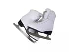 Jackson Ultima Glacier GS180 Women’s and Girls’ Ice Skates 13 Jackson Glacier GS180 fleece pair from the side, showing the charcoal PVC outsole and the MARK I etched Ultima blade