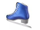 BOTAS Anita Women’s and Girls’ Figure Skates 9 Botas Anita blue figure skate rear-side view showing the carbon-weave upper and grey sole