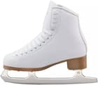 Jackson Ultima Classic 200 Women’s and Girls’ Ice Skates Mark I Blade 14 Rear three-quarter view of the Jackson Ultima Classic 200 showing the tan stacked-look heel and Ultima Mark I blade