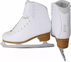 GAM Silver Label G0780 white figure skates for women with Aspire XP blades and tan stacked heels