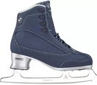 Jackson Ultima Softec Elite ST7200 Women’s Ice Skates / Navy 13 Navy Softec Elite ST7200 outside quarter with the round Softec badge and four lace hooks