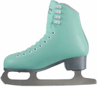 Jackson Ultima Classic SoftSkate 380 Women’s and Girls’ Ice Skates Mint 10 Mint Jackson SoftSkate 380 ice skate, side profile showing the dark gray PVC sole, stacked-look heel and Ultima Mark I blade