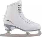 Jackson Finesse JS450 white figure skate profile with curved chrome insert