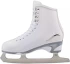 Jackson Finesse JS450 white figure skate side view with sculpted PVC outsole and Mark I blade
