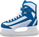 Jackson Ultima Softec Sport ST6100 / ST6101 Women’s and Girls’ Ice Skates with Hockey Blade 9 Inner side of the Softec Sport ST6100, showing the padded blue collar, white laces and the mesh tongue