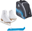 Jackson Classic JC200 Womens Figure Ice Skates Bundle with Skate Guards and Bag Size Womens 4