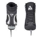 Front and back views of the black Softec Vista ST3200 with lacing and heel branding