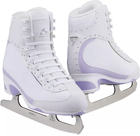 Jackson Softec Vista ST3200 ice skates in white with lilac trim and Ultima Mark I blades