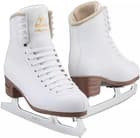 Jackson Ultima Mystique JS1490/JS1491 Women’s and Girls’ Figure Skates 8 Pair of white Jackson Ultima Mystique JS1490 figure skates with gold Jackson and Mystique logos, tan padded collars and Ultima Mark II blades