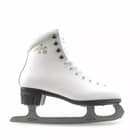 Pair of Botas Stella Sport white figure skates with plush collars and stainless blades
