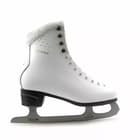 Botas Diana women's figure skate, outside profile with gold Diana script, plush collar and TUV GS certified Botas blade