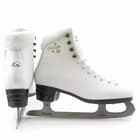 Botas Stella Sport white figure skate rear-side view with gold snowflake lettering