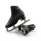 Botas Robin skates, one showing the underside blade mounting plates