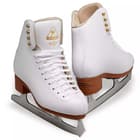 Jackson Elle DJ2130 skates from behind: padded cream-lined collar, four gold lace hooks and gold Jackson heel plate