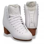 GAM Silver Label G0780 white boots with perforated lining and GAM heel embossing, shown before blade mounting