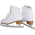 GAM Silver Label G0780 white figure skates, side and back view with Aspire XP blade and heel-lock padding