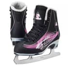 Jackson Ultima Softec RAVE RV2000 ice skates in black with the purple graphic print, fleece-lined collar and Ultima Mark I blade