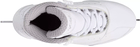Top view of the white Softec Elite ST7200 showing the padded collar, gray fabric lining and white laces