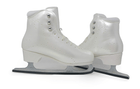 Belati Iris Perla Women’s Figure Ice Skates Made in Italy 261 Iris script and flower embossed on the pearl shell of Belati Iris Perla skates