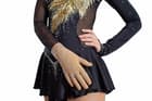 Figure Skating Dress Style A17 Black Black Italian Fabric, Handmade 307
