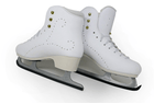 Side view of Belati Iris Microfiber skates showing the Sabrina blade etching
