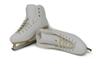 Belati Primula Women’s Figure Ice Skates Made in Italy 336 Crossed Belati Primula skates showing Primula embossing and gold hooks