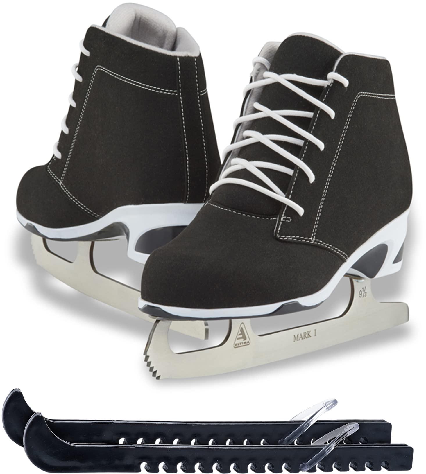 Jackson Softec Diva Ice Skate Bundle — Skate guards Jackson Ultima Recreational Women's Figure Ice Skates Softec Diva DV3000 / Color: Black, Adult Size: 4 Bundle with Free Guardog Skate Guards