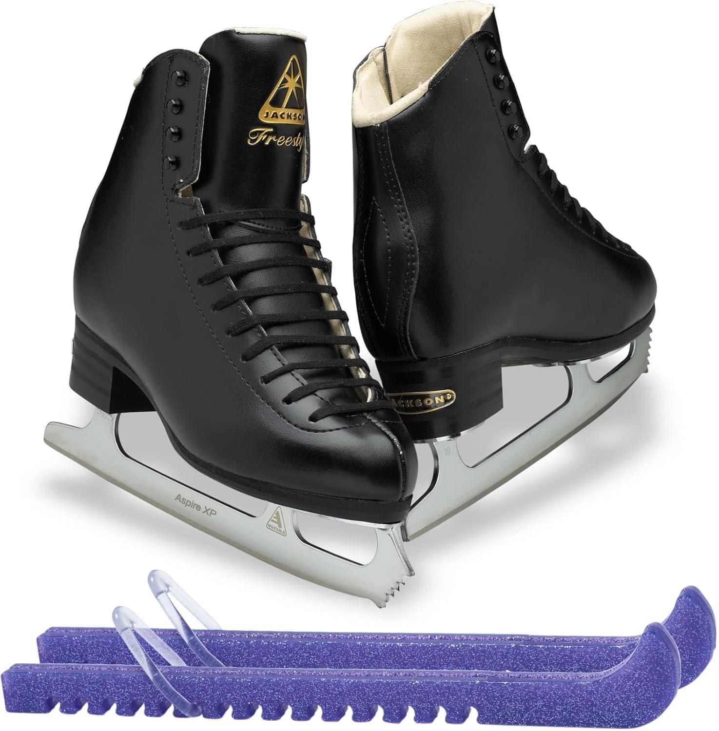 Jackson Ultima Freestyle DJ2192 Men's Figure Skates Width: M, Size: Adult 6 Bundle with Skate Guards