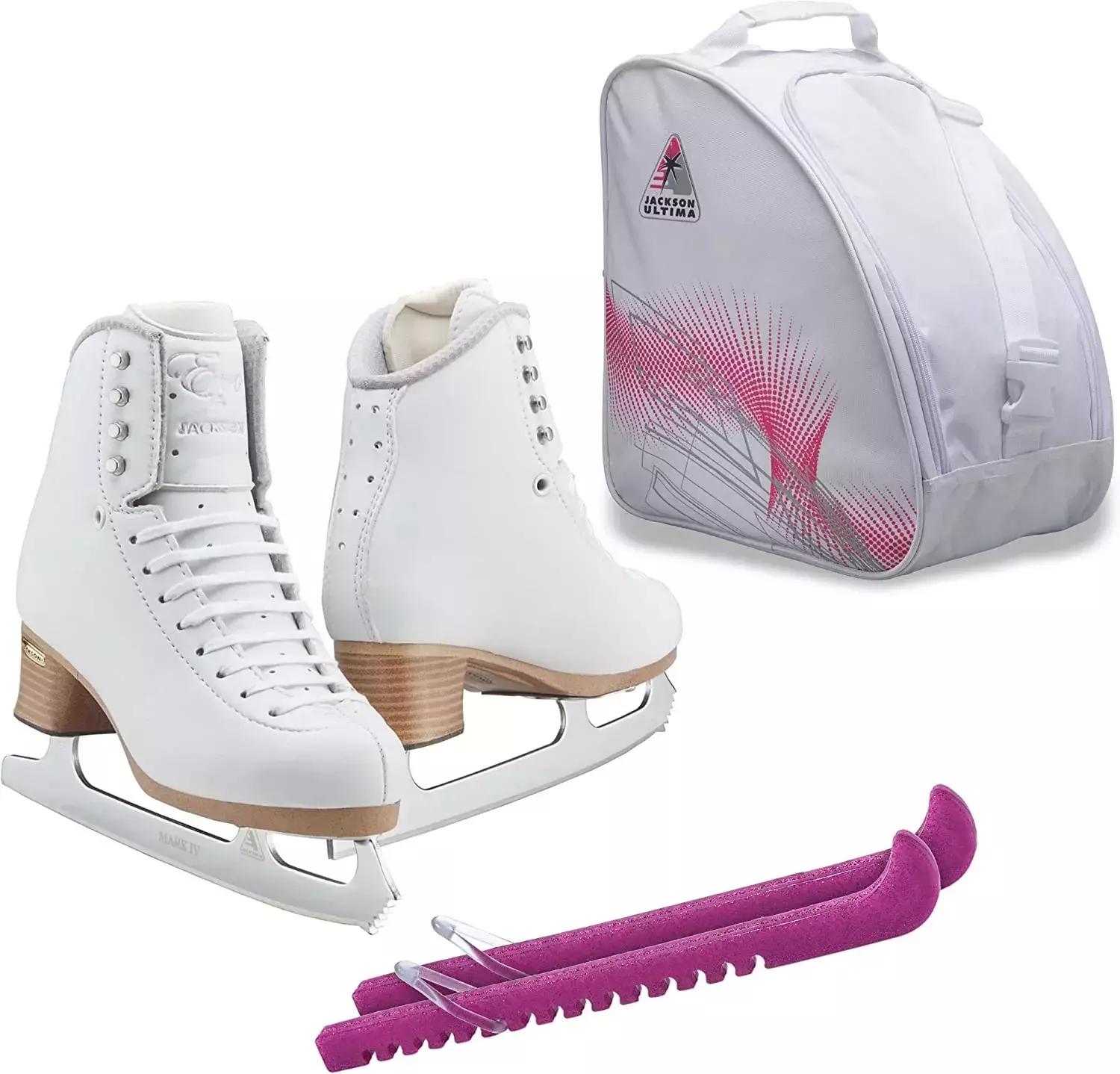 SKATE GURU Jackson Ultima Figure Ice Skates EVO FS2020 / Bundle with Bag and Guardog Skate Guards