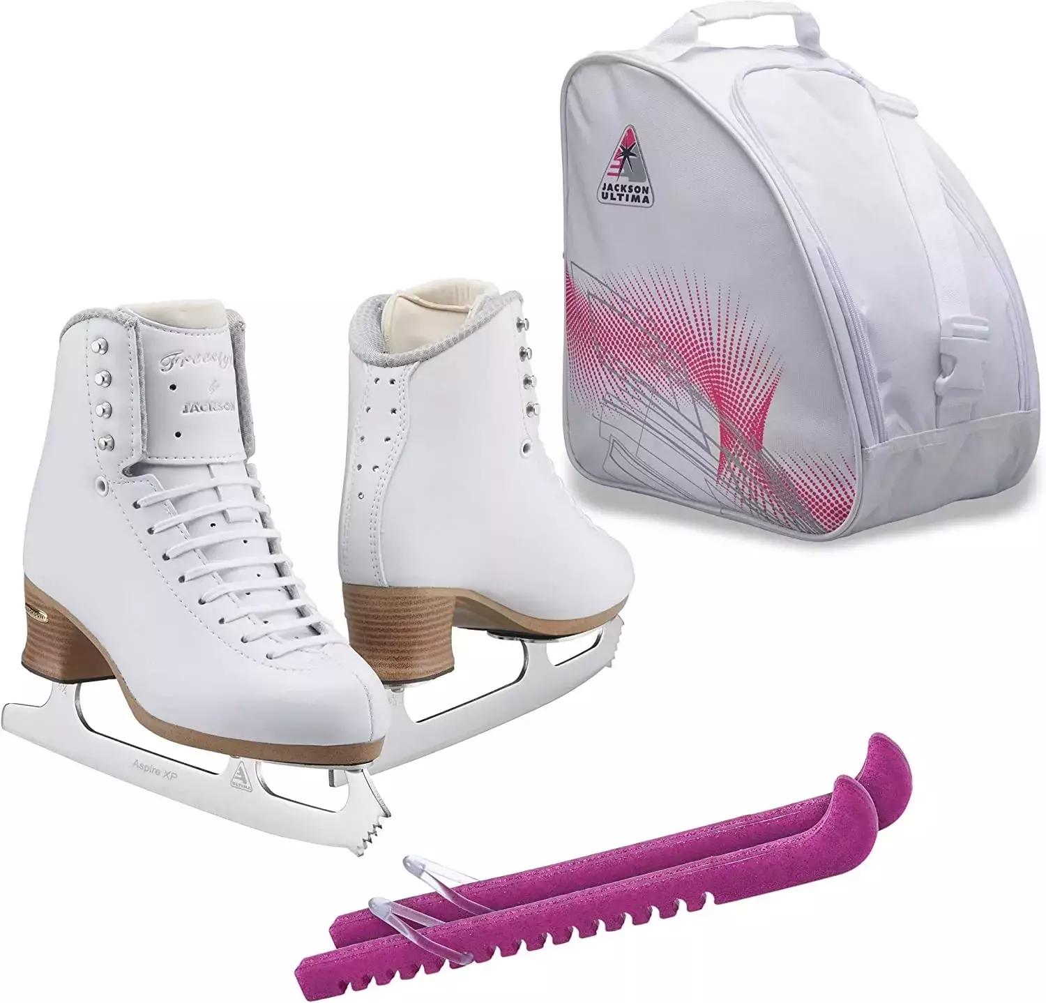 SKATE GURU Jackson Ultima Figure Ice Skates FREESTYLE FS2190 Bundle with Bag and Guardog Skate Guards SKATE GURU Jackson Ultima Figure Ice Skates FREESTYLE FS2190 Bundle with Bag and Guardog Skate Guards