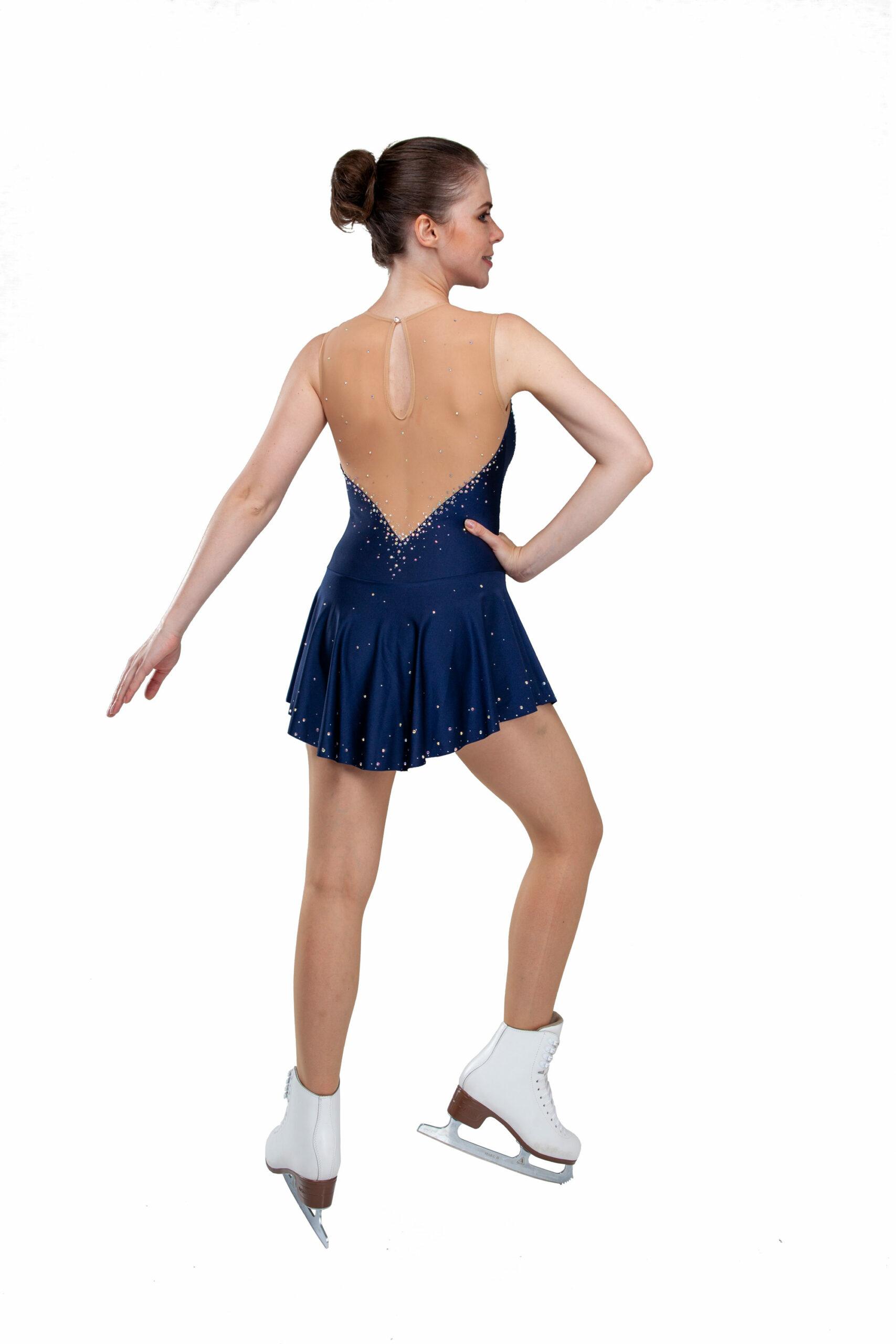 Figure Skating Dress Style A22 Black Italian Fabric, Handmade 130