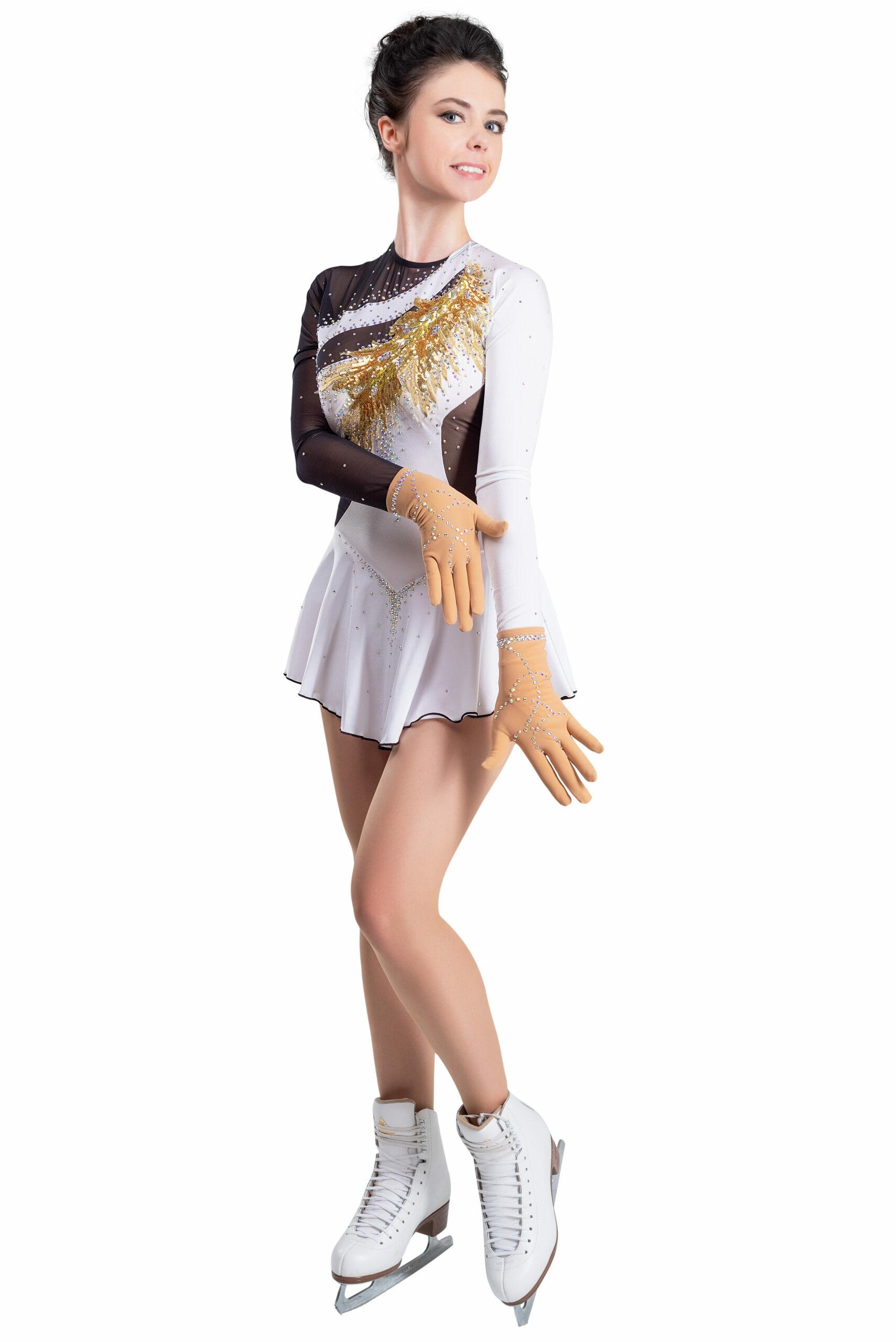 Figure Skating Dress Style A17 Black White Italian Fabric, Handmade 290