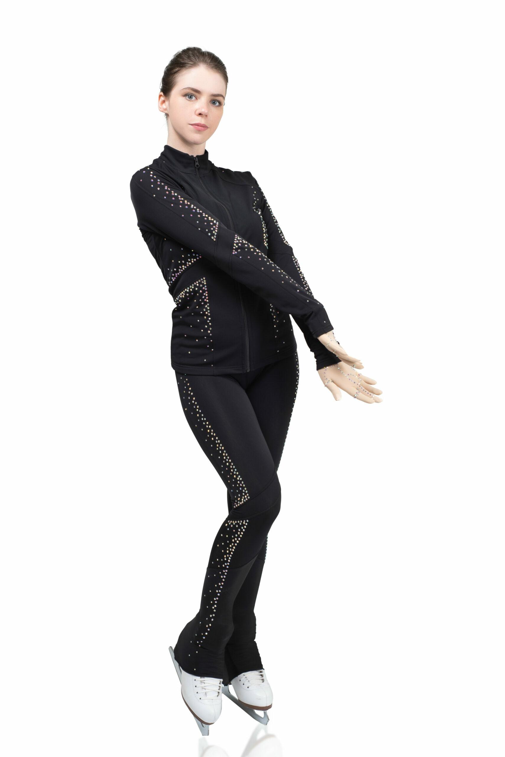 Figure Skating Jacket Style J11 Black Italian Fabric, Handmade 194