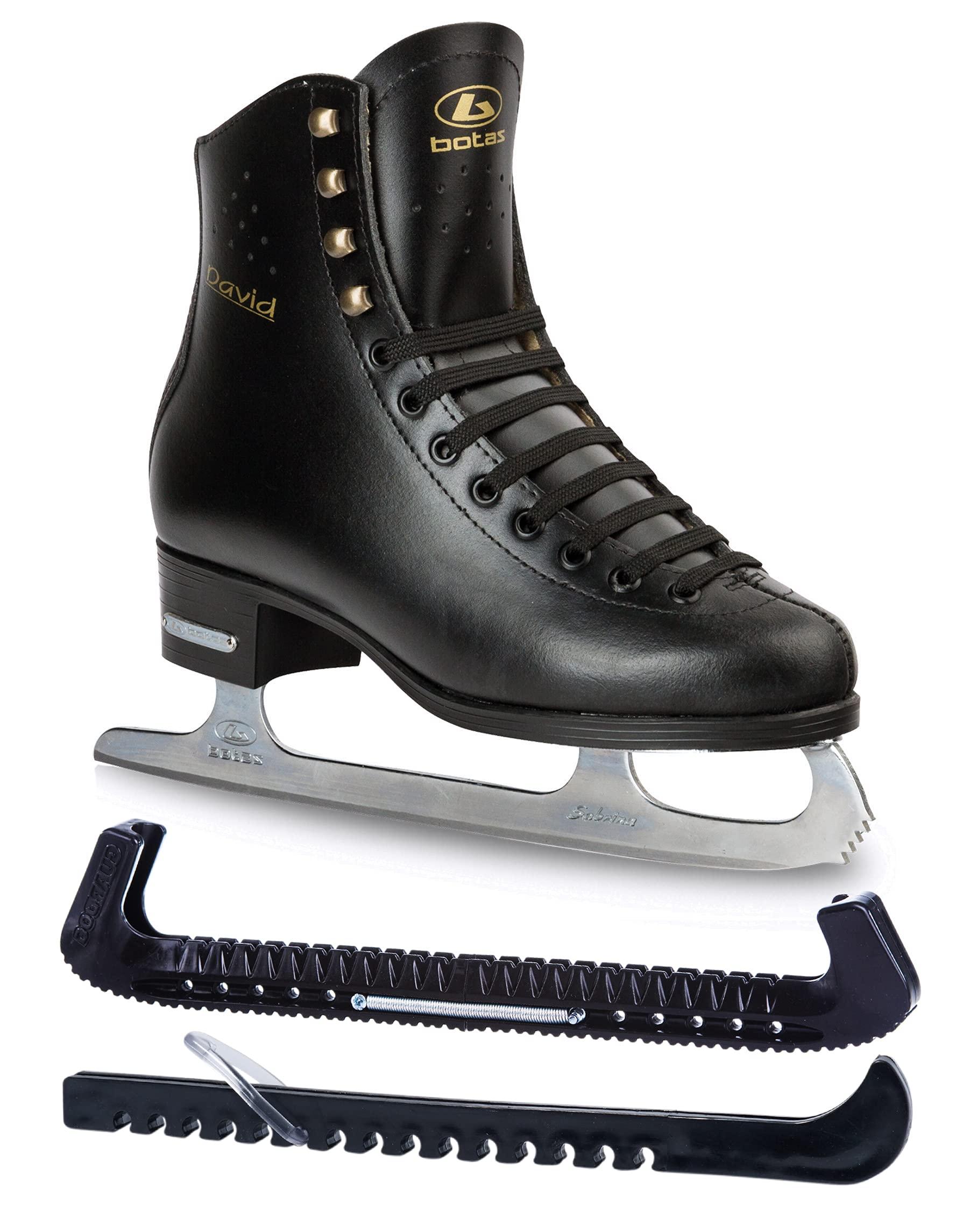 Botas David Ice Skate Bundle — Guardog 802 guards Botas David/Figure Ice Skates for Men, Boys/Size: Adult 4.5 Bundle with Skate Guards