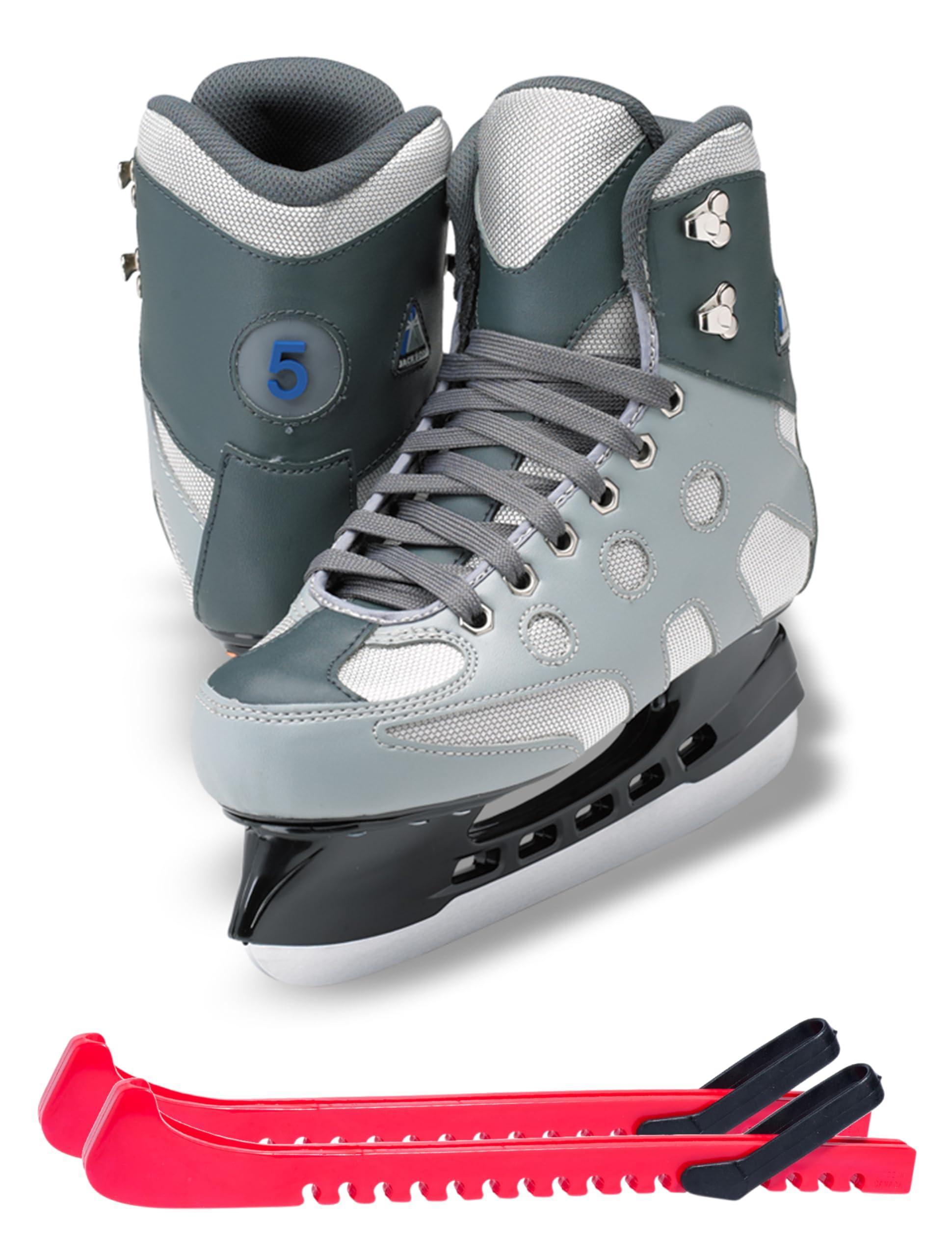 Jackson Ultima RH2507 Recreational - Gray rental ice skates with skate guards