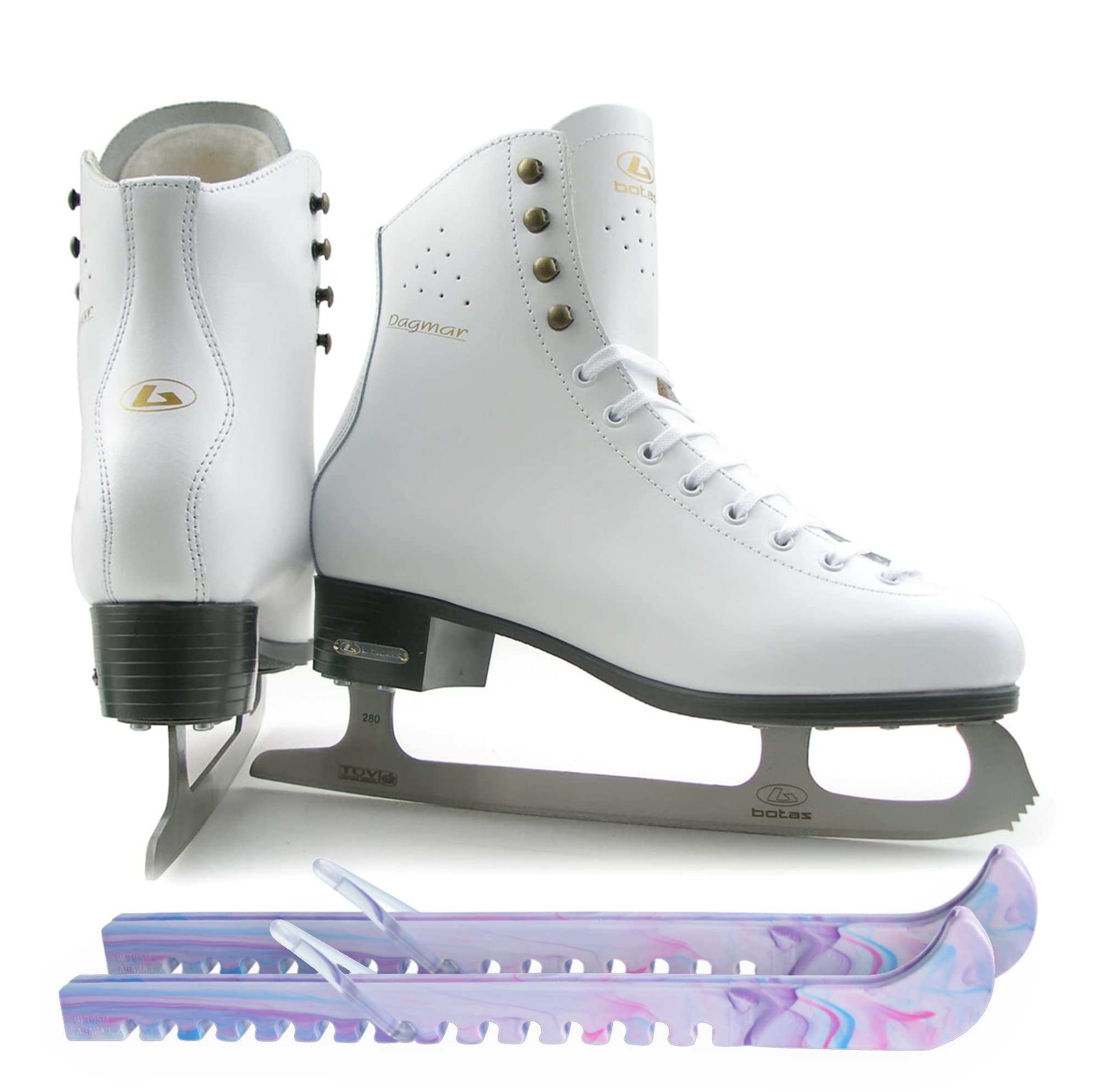 SKATE GURU Botas Model: Dagmar Figure Ice Skates/Size: Girls' 2 Bundle with Skate Guards