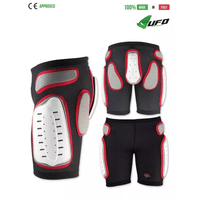 UFO PLAST Made in Italy - Padded Shorts, Hip Protection, Plastic Padded - White with Red