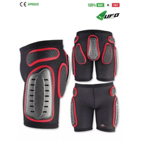 UFO PLAST Made in Italy - Padded Shorts, Hip Protection, Plastic Padded - Black with Red