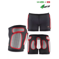 UFO PLAST Made in Italy - Soft Padded Shorts For Kids, Removable Hip and Side Protection, White with Red