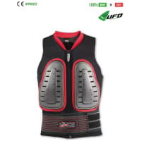 UFO PLAST Made in Italy - Speed - Safety Jacket Sleeveless Body Protector Hard Front Pads, Black with Red