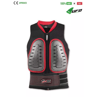 UFO PLAST Made in Italy - Speed - Safety Jacket Sleeveless Body Protector Hard Front Pads, Black with Red