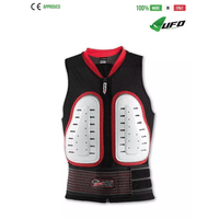 UFO PLAST Made in Italy - Speed - Safety Jacket Sleeveless Body Protector Hard Front Pads, White with Red