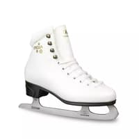 BOTAS Stella VERTIGO Women’s and Girls’ Figure Skates BOTAS Stella Sport white figure skate with graphite sole, gold Stella lettering and TUV GS etched Botas blade
