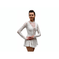 SGmoda A12 figure skating dress in White, front view
