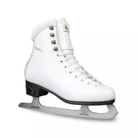 BOTAS Diana VERTIGO Women’s and Girls’ Figure Skates Botas Diana VERTIGO women's figure skate in white leather with plush collar, graphite sole and Botas stainless steel blade, side view