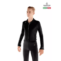 SAGESTER Black Men's Ice Skating Shirt, #453, Hand-made in Italy