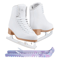 Jackson Classic JC500 Figure Ice Skates Womens 4 Bundle with Skate Guards